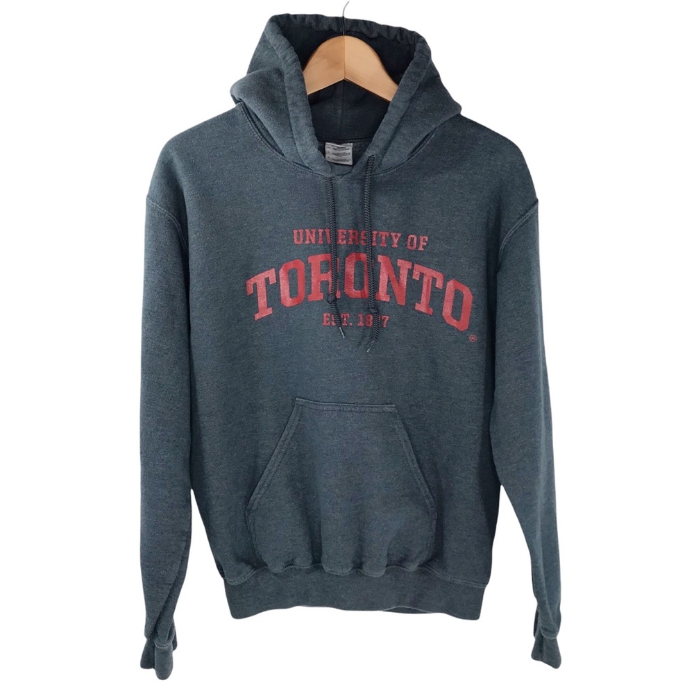 University of Toronto Collegiate Varsity Hooded Sweatshirt Pullover Popover Top